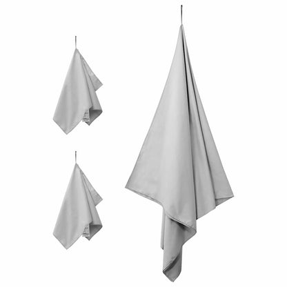 Set di Asciugamani Sportivi 3 pcs Grigio