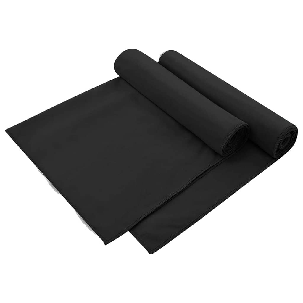 Asciugamani per Sedia Outdoor 2 pcs Nero 130 x 60 cm