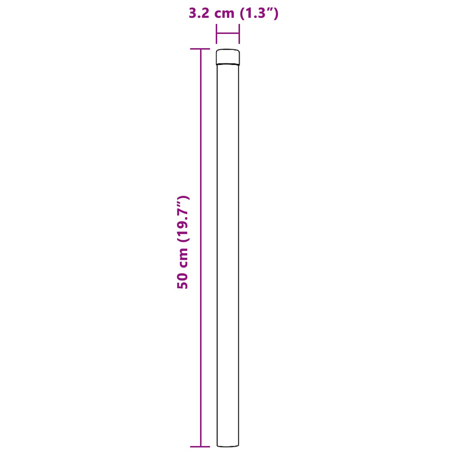 Palo della recinzione 2 pcs Verde 50 cm | homemem39