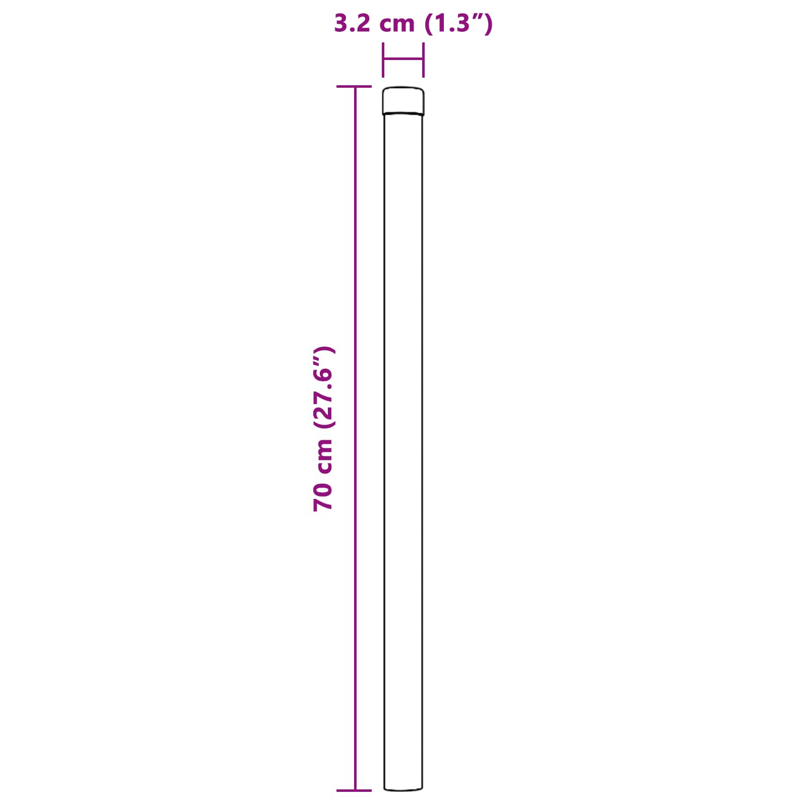 Palo della recinzione 2 pcs Verde 70 cm | homemem39
