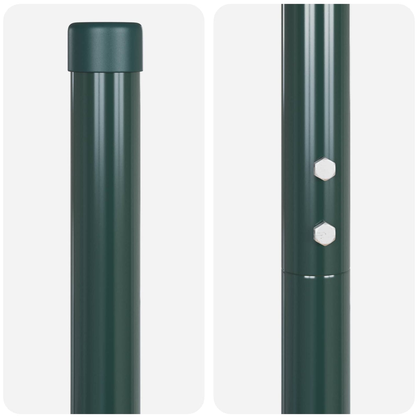 Palo della recinzione 2 pcs Verde Acciaio Verniciato a Polvere | homemem39