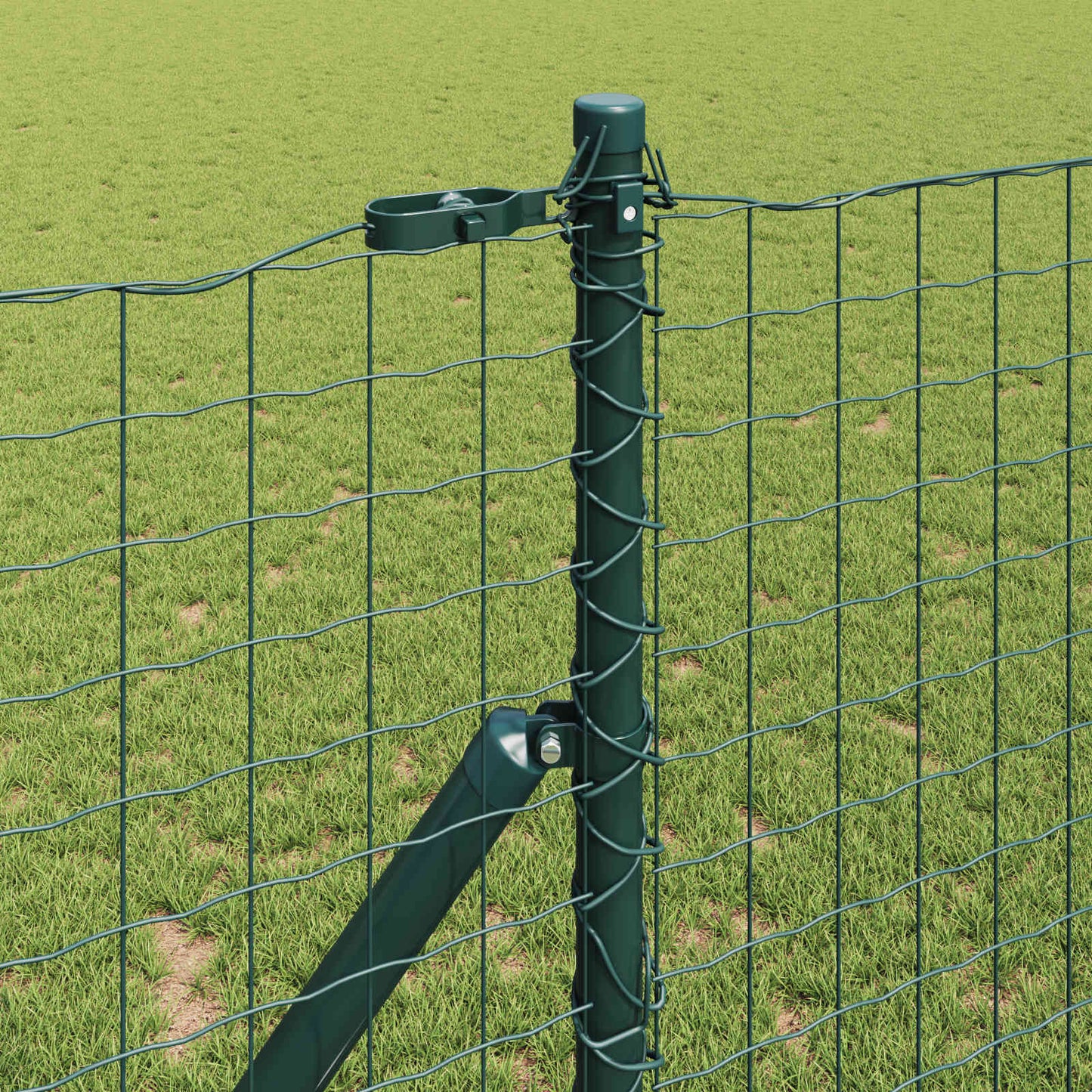Palo della recinzione 2 pcs Verde Acciaio Verniciato a Polvere | homemem39