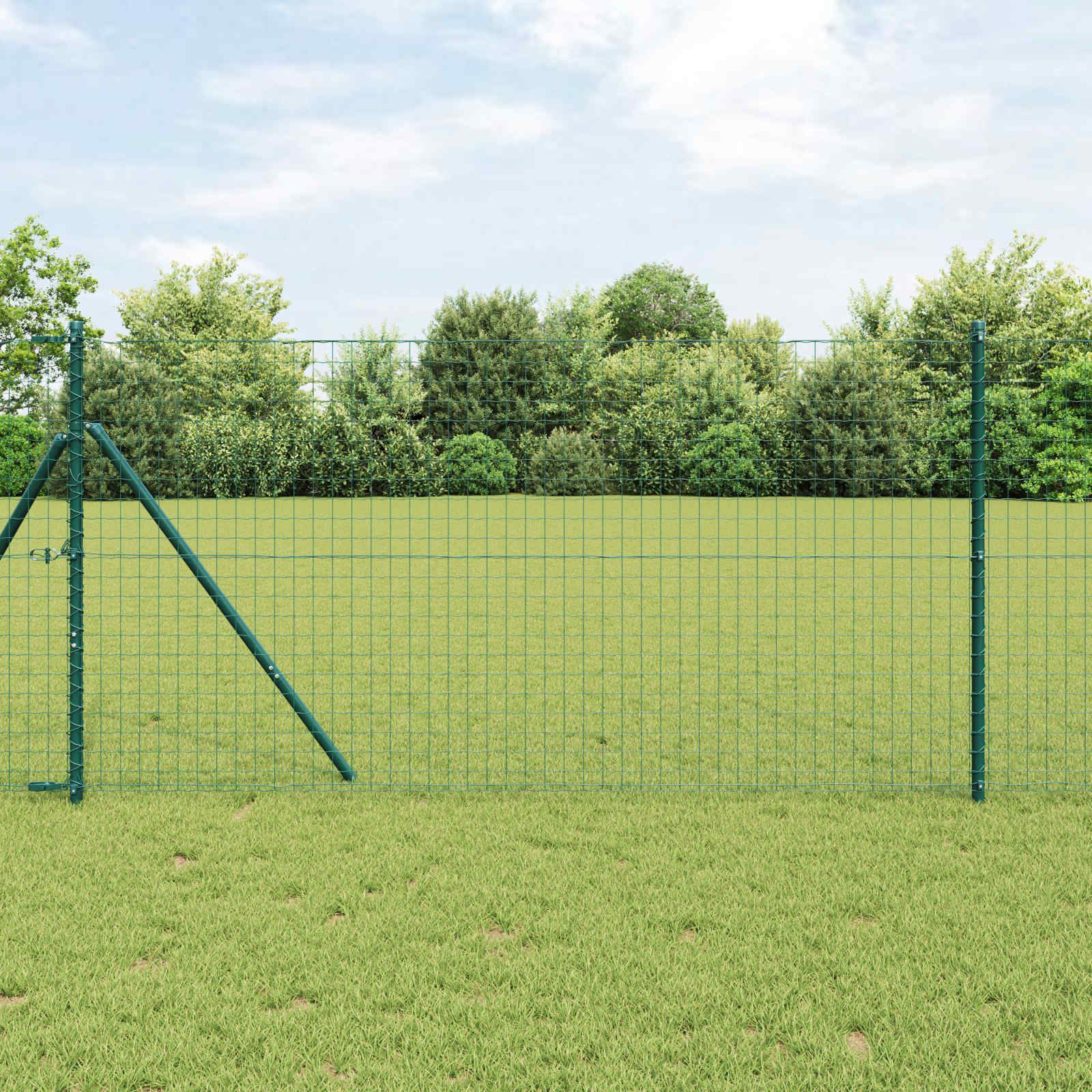 Palo della recinzione 2 pcs Verde Acciaio Verniciato a Polvere | homemem39