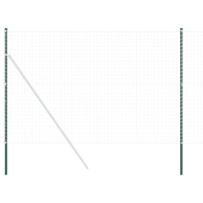 Palo della recinzione 2 pcs Verde Acciaio Verniciato a Polvere