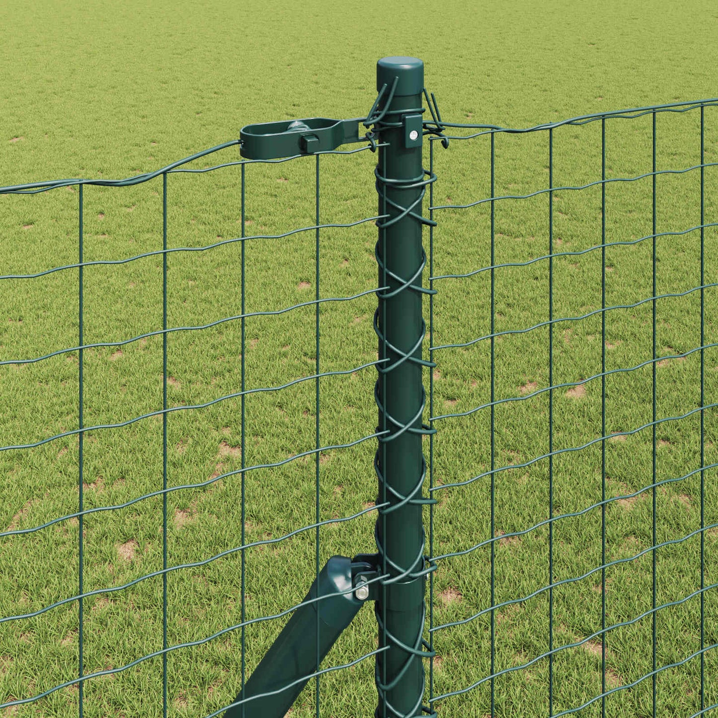 Palo della recinzione 12 pcs Verde Acciaio Verniciato a Polvere
