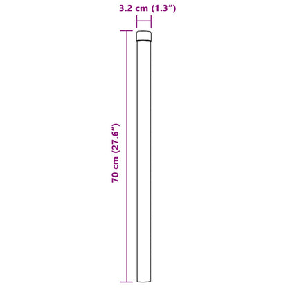 Palo della recinzione 2 pcs Grigio 70 cm