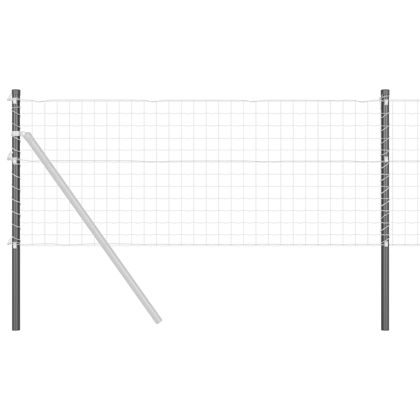 Palo della recinzione 2 pcs Grigio 100 cm