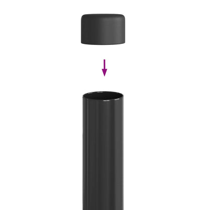 Palo della recinzione 2 pcs Grigio 100 cm