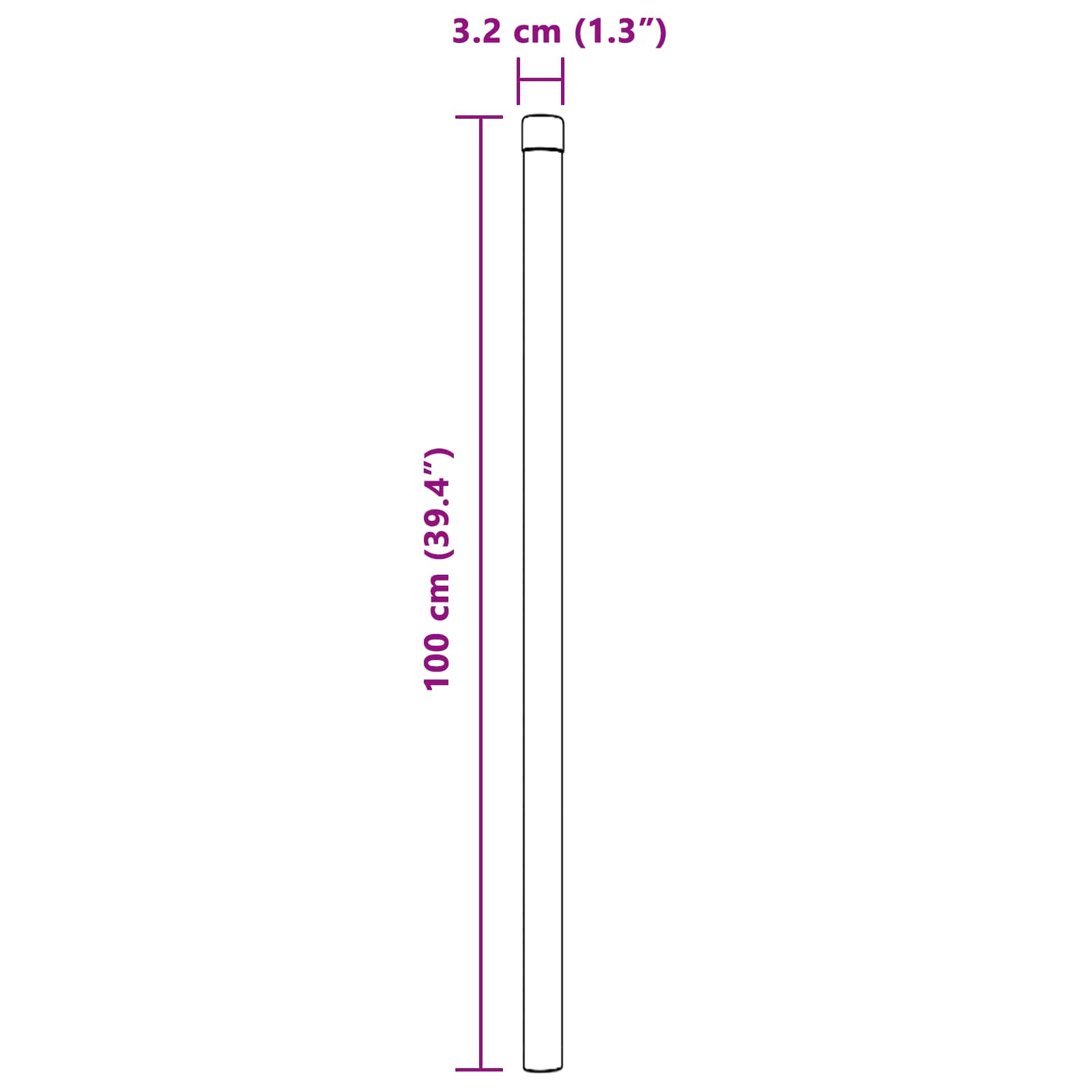 Palo della recinzione 12 pcs Grigio 100 cm | homemem39