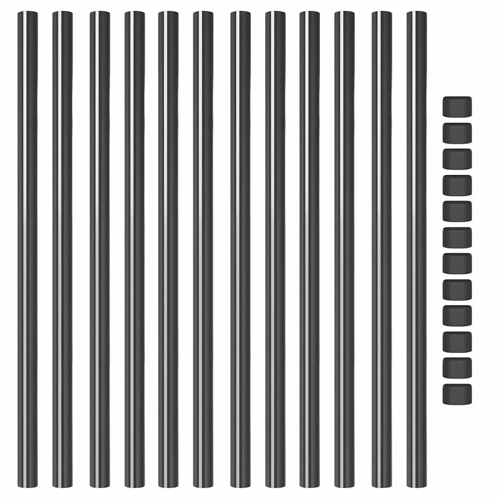 Palo della recinzione 12 pcs Grigio 110 cm | homemem39