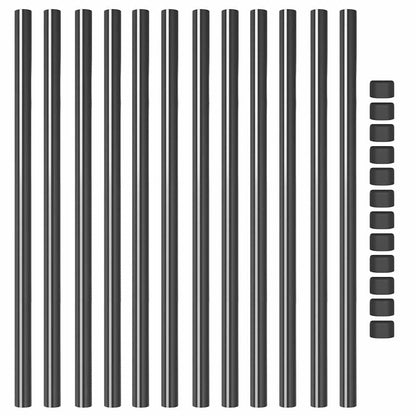 Palo della recinzione 12 pcs Grigio 110 cm | homemem39