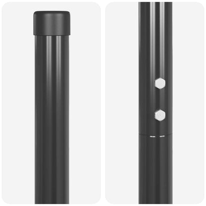 Palo della recinzione 2 pcs Grigio Acciaio Verniciato a Polvere