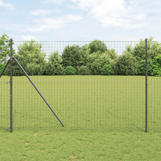 Palo della recinzione 2 pcs Grigio Acciaio Verniciato a Polvere