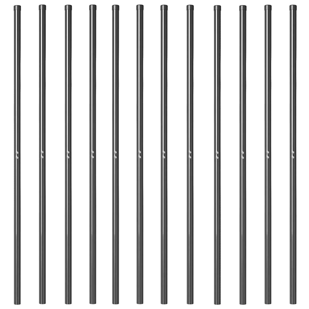Palo della recinzione 12 pcs Grigio