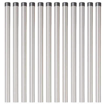 Palo della recinzione 12 pcs Argento 50 cm