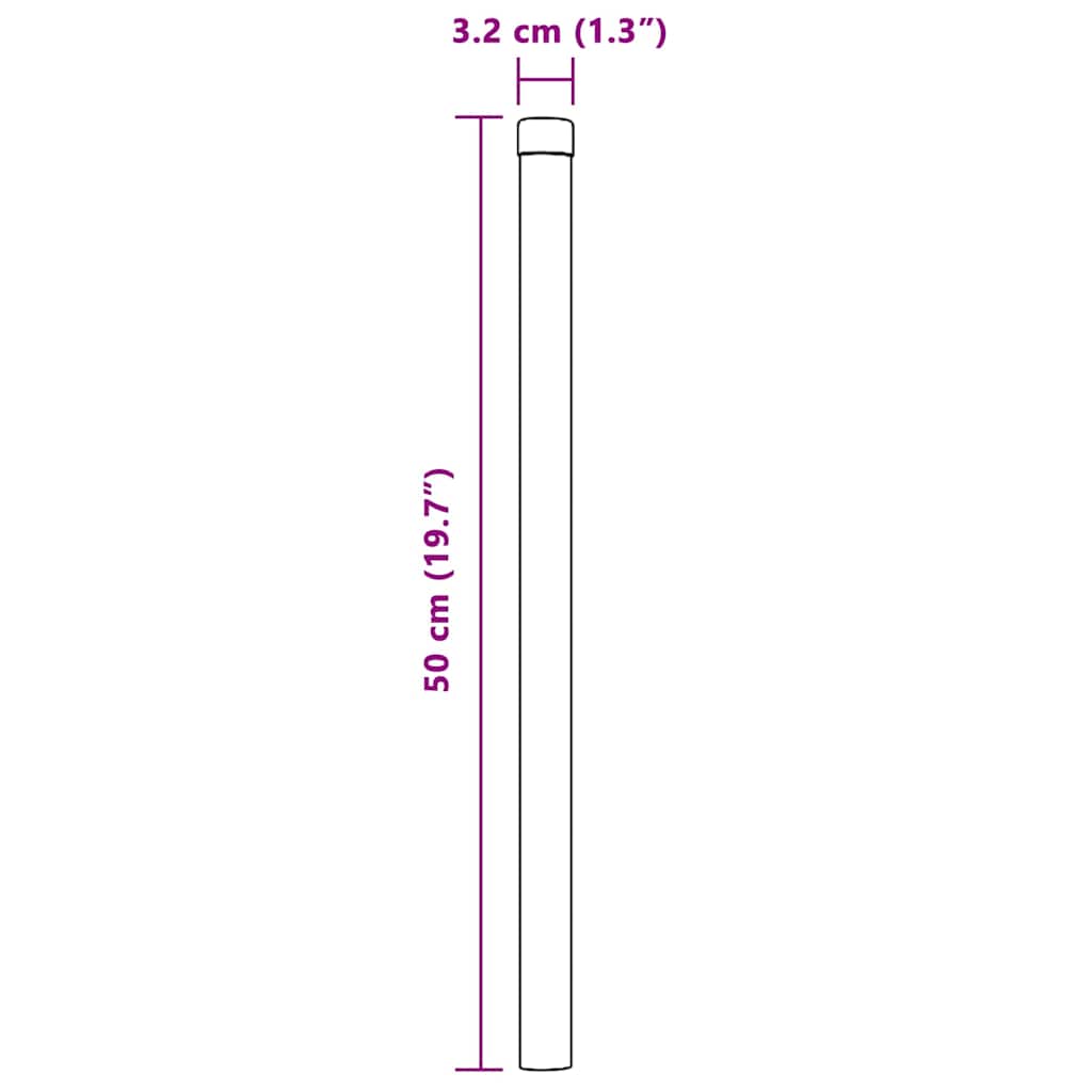 Palo della recinzione 12 pcs Argento 50 cm | homemem39
