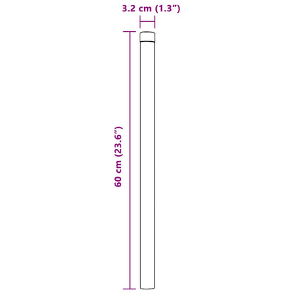 Palo della recinzione 2 pcs Argento 60 cm | homemem39