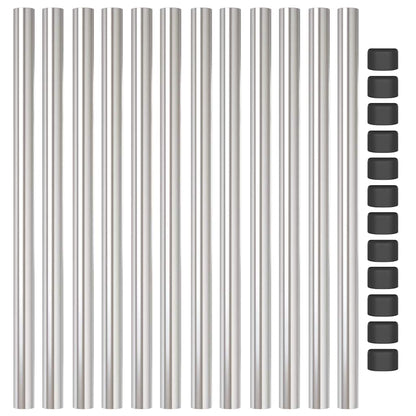 Palo della recinzione 12 pcs Argento 60 cm | homemem39