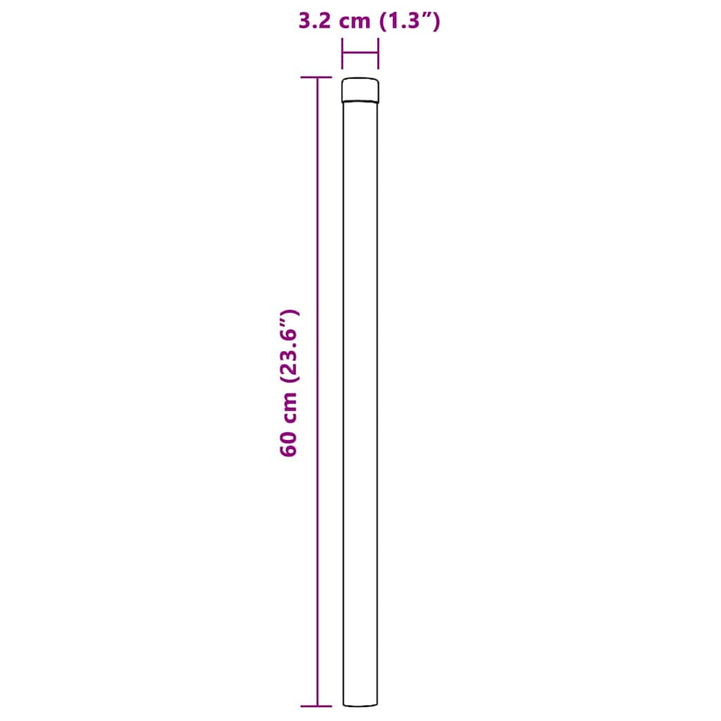 Palo della recinzione 12 pcs Argento 60 cm | homemem39