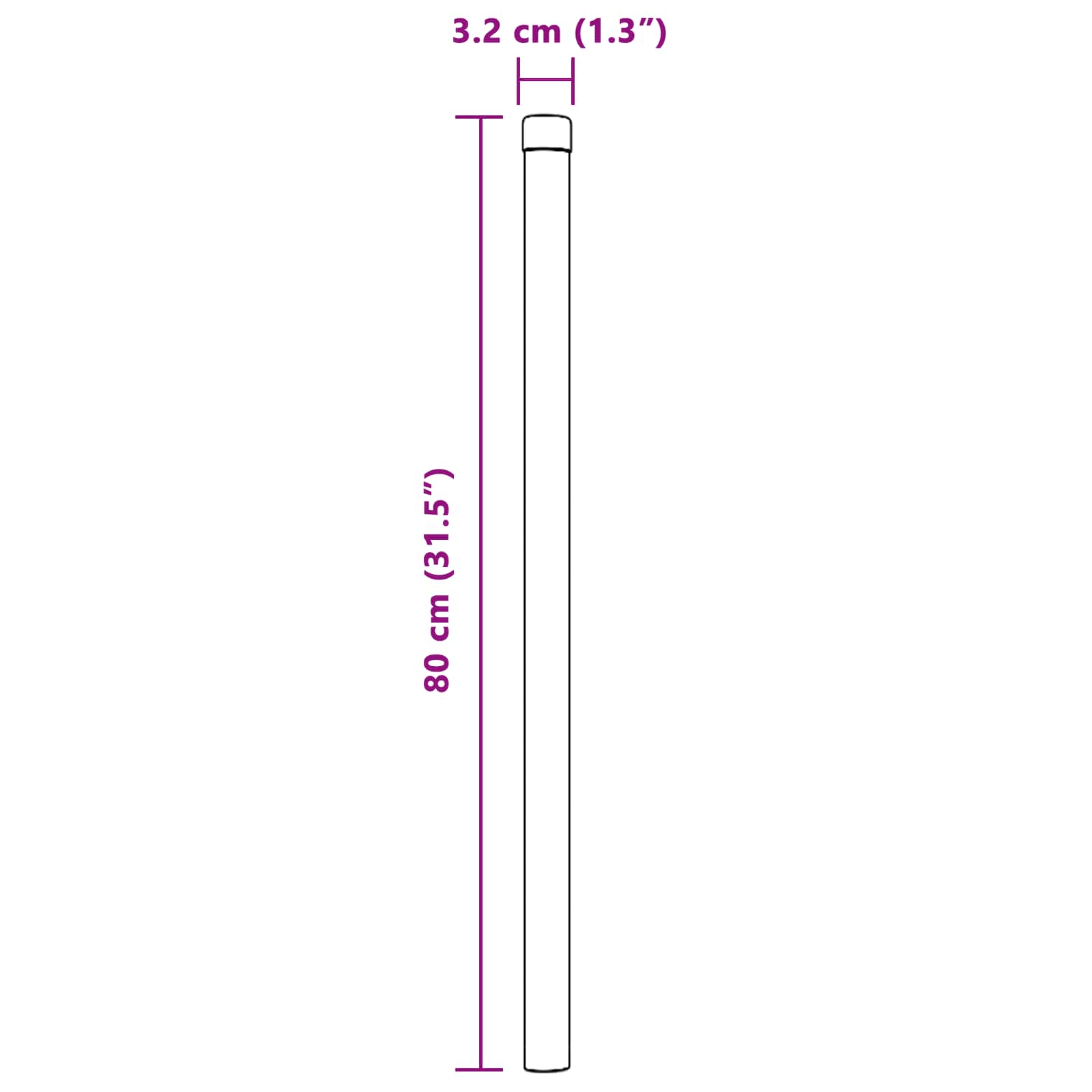 Palo della recinzione 2 pcs Argento 80 cm | homemem39
