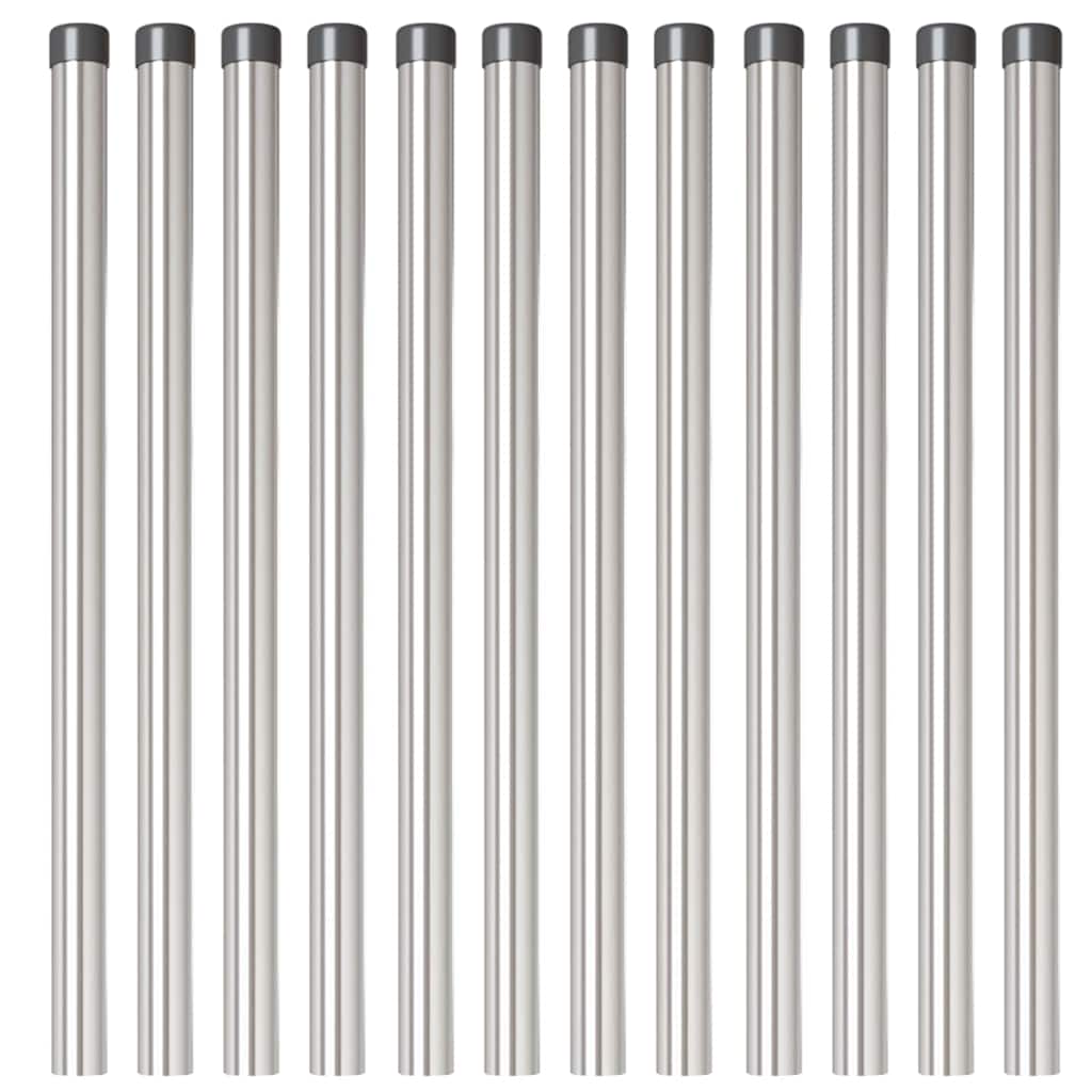 Palo della recinzione 12 pcs Argento 90 cm