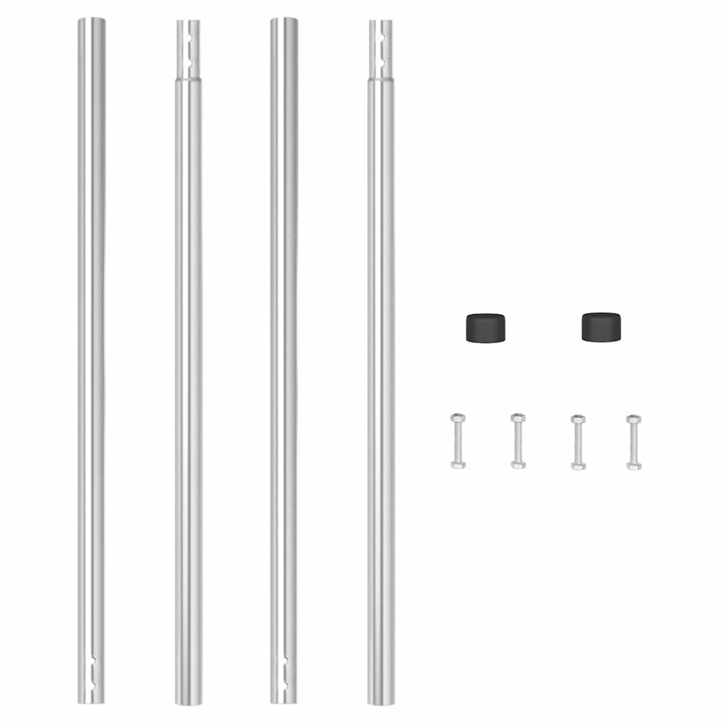 Palo della recinzione 2 pcs Argento | homemem39