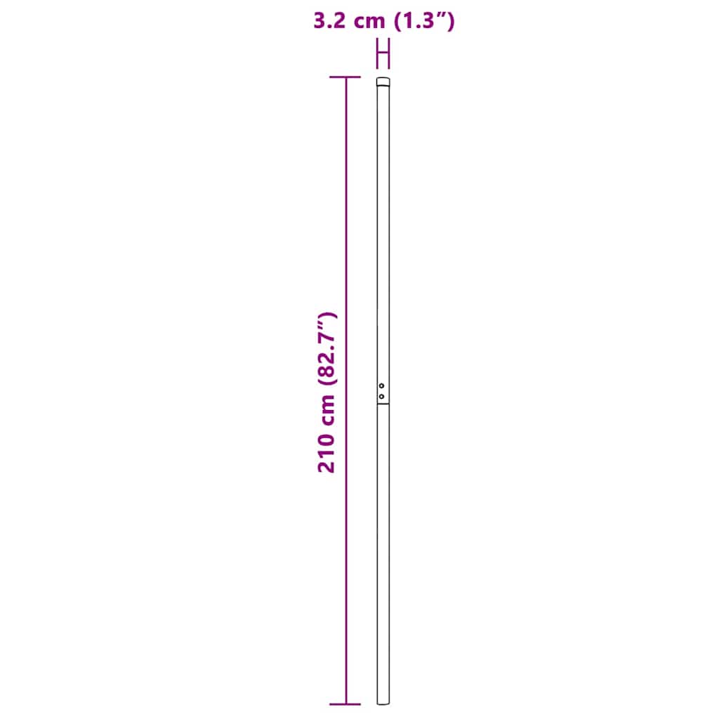 Palo della recinzione 2 pcs Argento