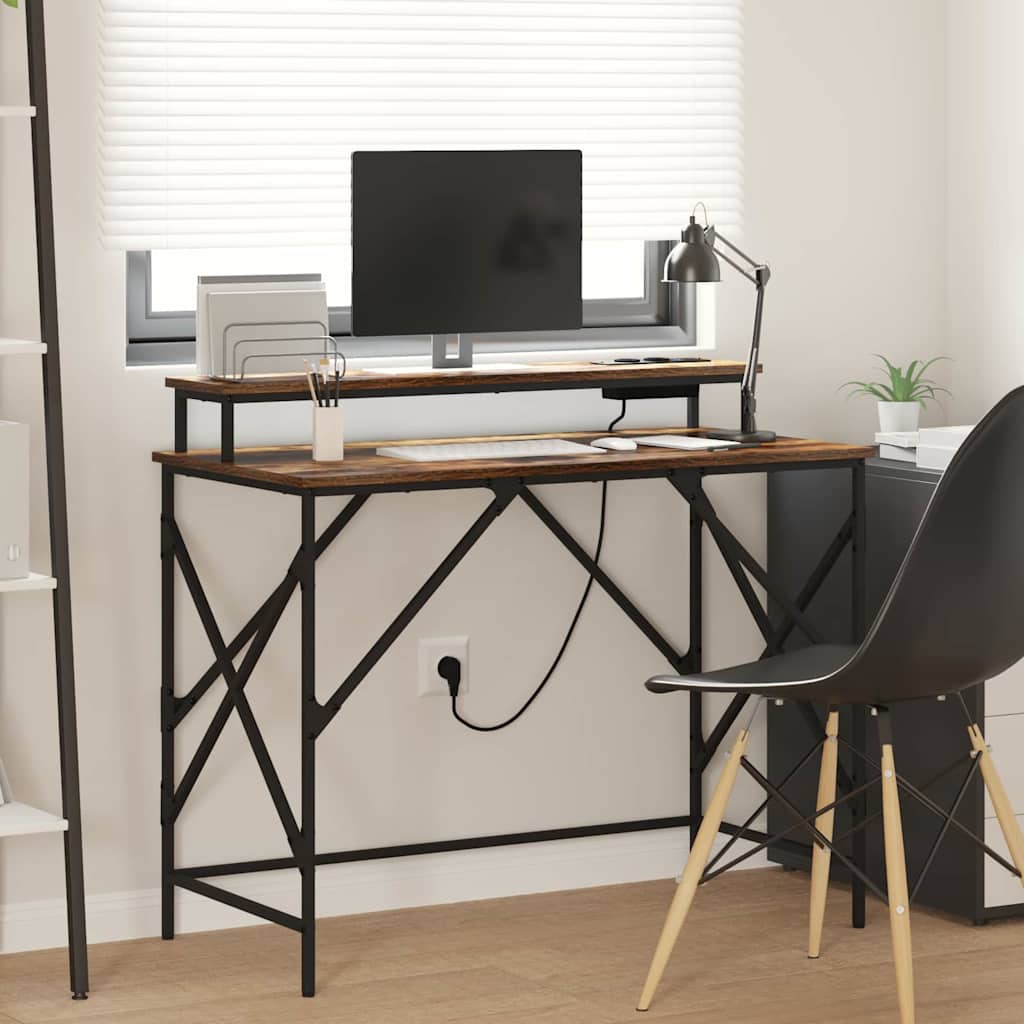Scrivania Rovere fumé 100 x 50 x 86,5 cm Legno multistrato | homemem39