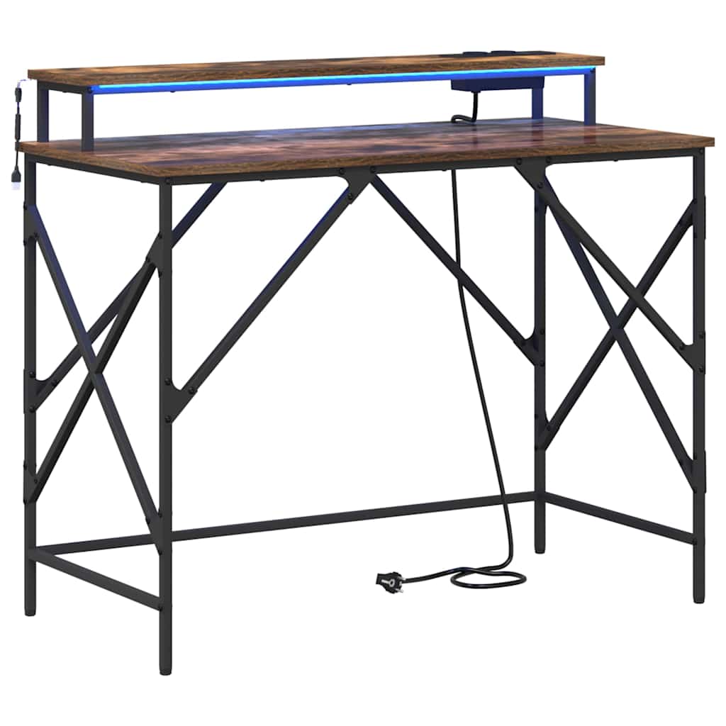 Scrivania Rovere fumé 100 x 50 x 86,5 cm Legno multistrato | homemem39