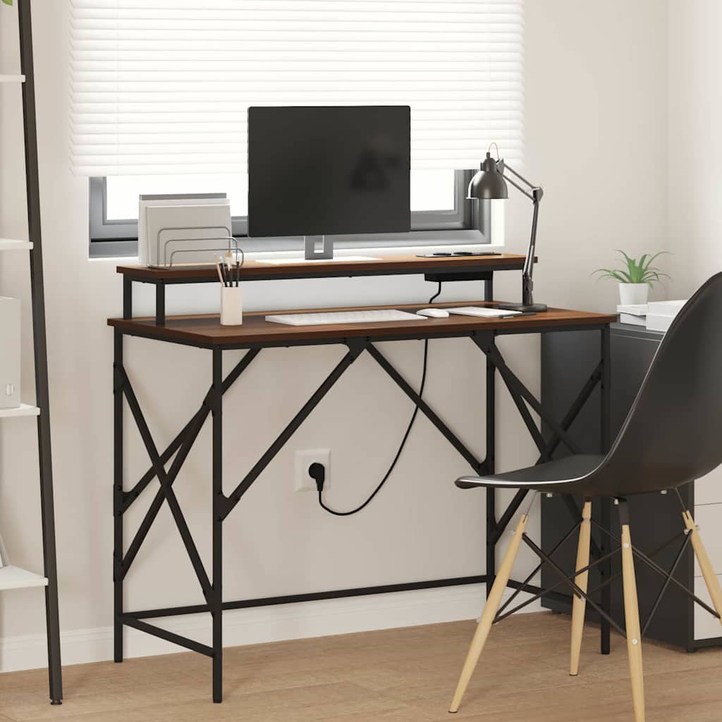 Scrivania Rovere Marrone 100 x 50 x 86,5 cm Legno multistrato | homemem39