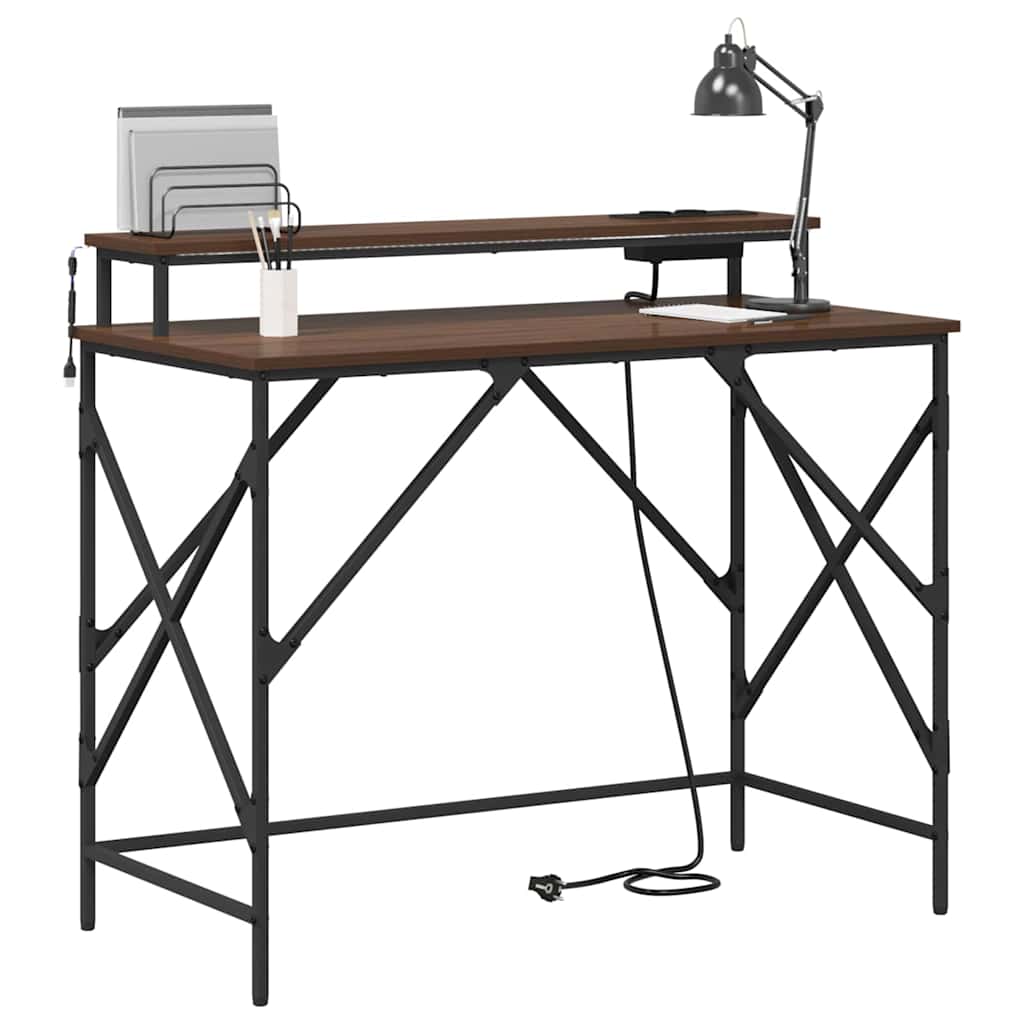 Scrivania Rovere Marrone 100 x 50 x 86,5 cm Legno multistrato | homemem39