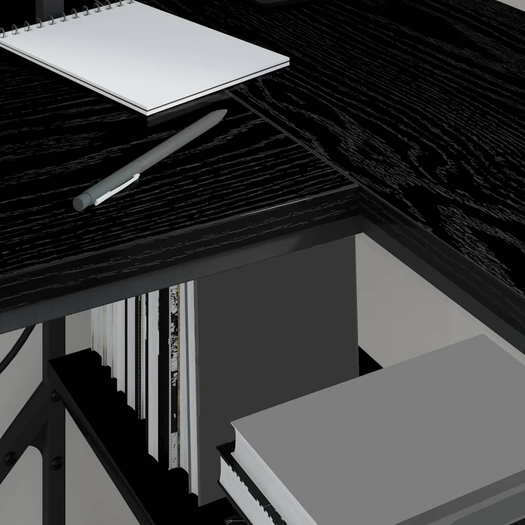 Scrivania Rovere Nero 120 x 79 x 86,5 cm Legno multistrato | homemem39