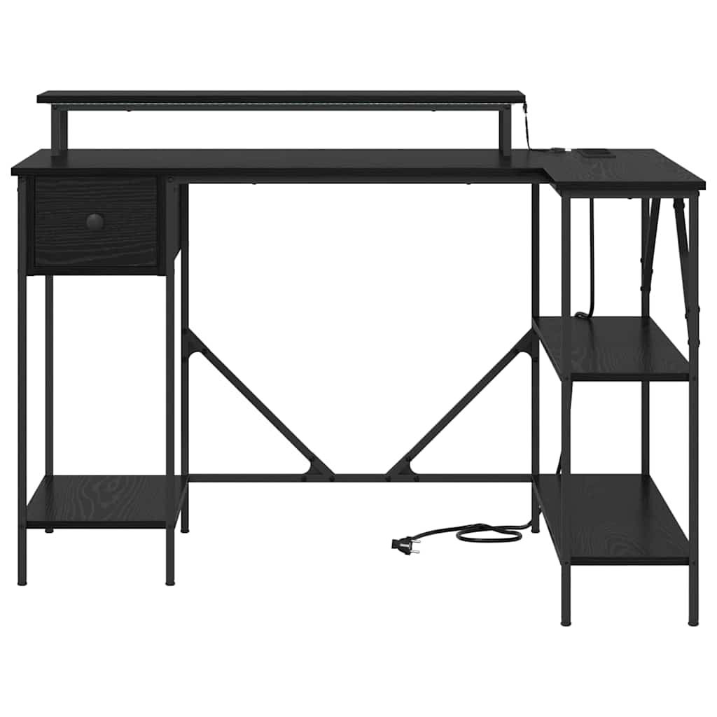 Scrivania Rovere Nero 120 x 79 x 86,5 cm Legno multistrato | homemem39