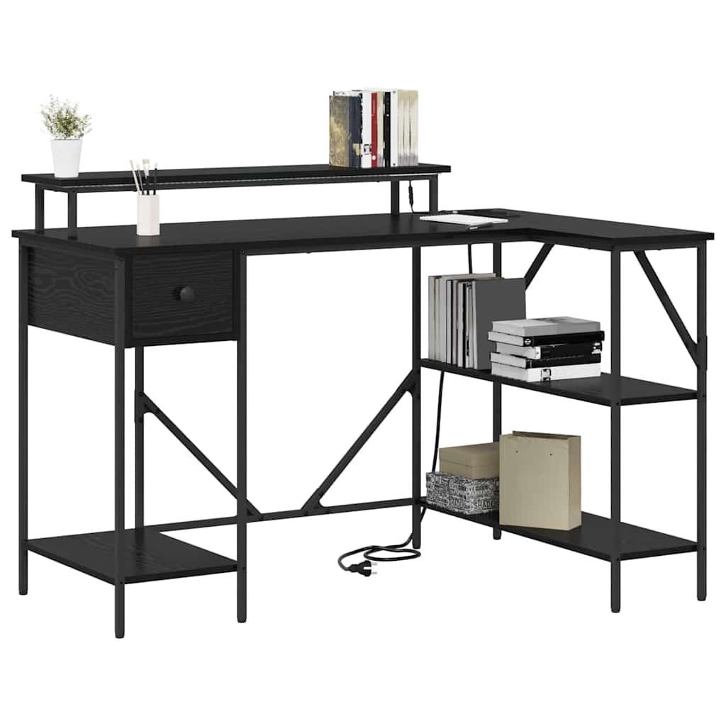 Scrivania Rovere Nero 120 x 79 x 86,5 cm Legno multistrato | homemem39