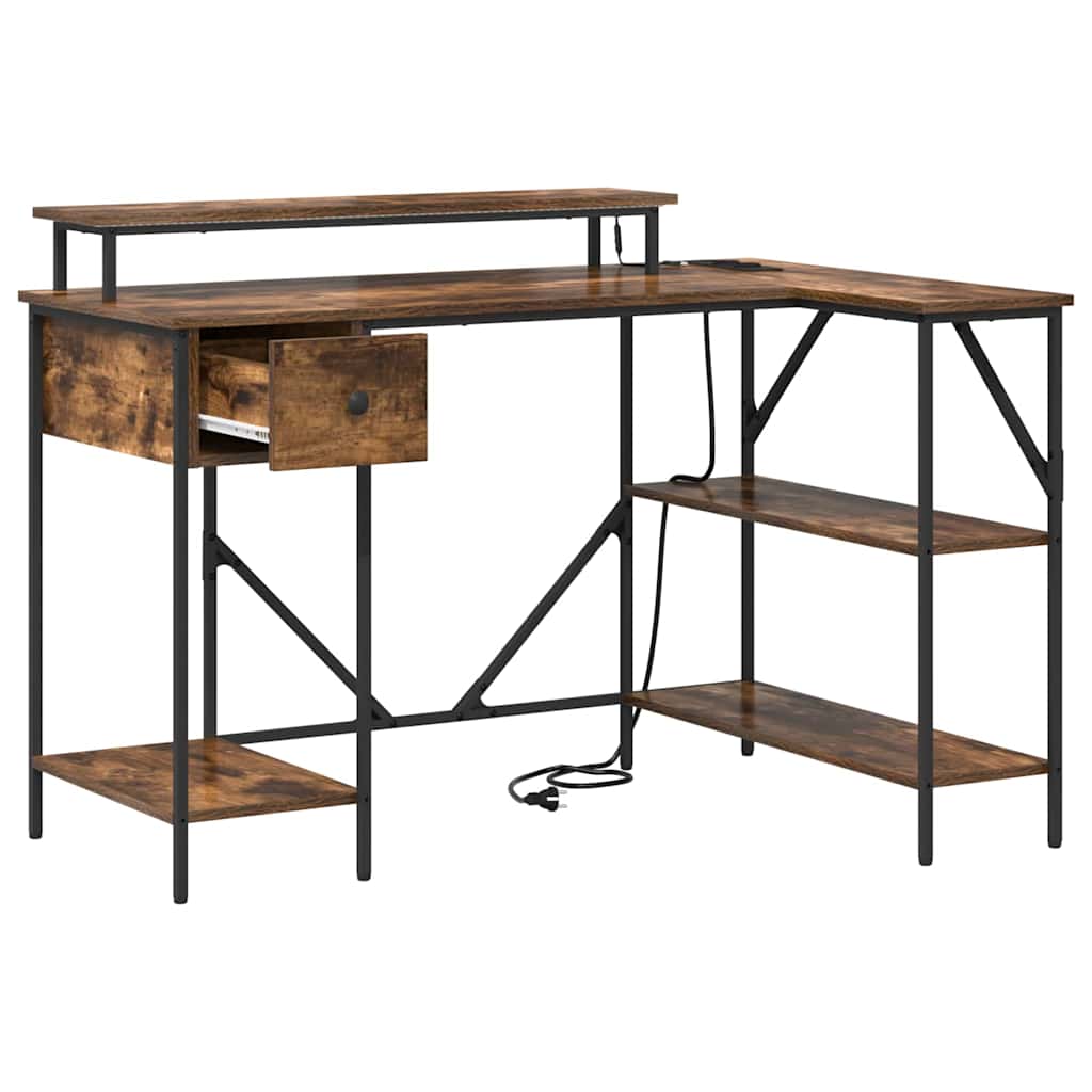 Scrivania Rovere fumé 120 x 79 x 86,5 cm Legno multistrato | homemem39