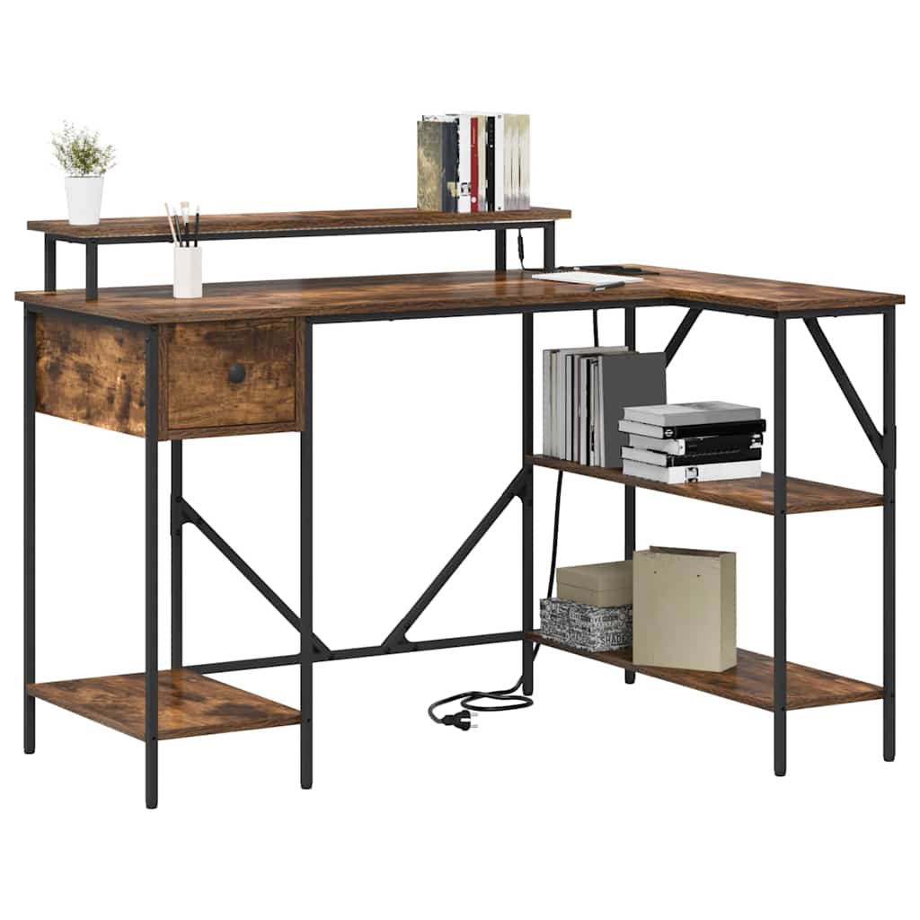Scrivania Rovere fumé 120 x 79 x 86,5 cm Legno multistrato | homemem39