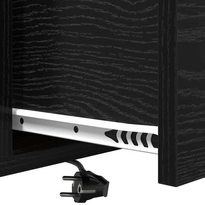 Armadio da Notte Rovere Nero 40 x 31 x 60 cm Legno multistrato