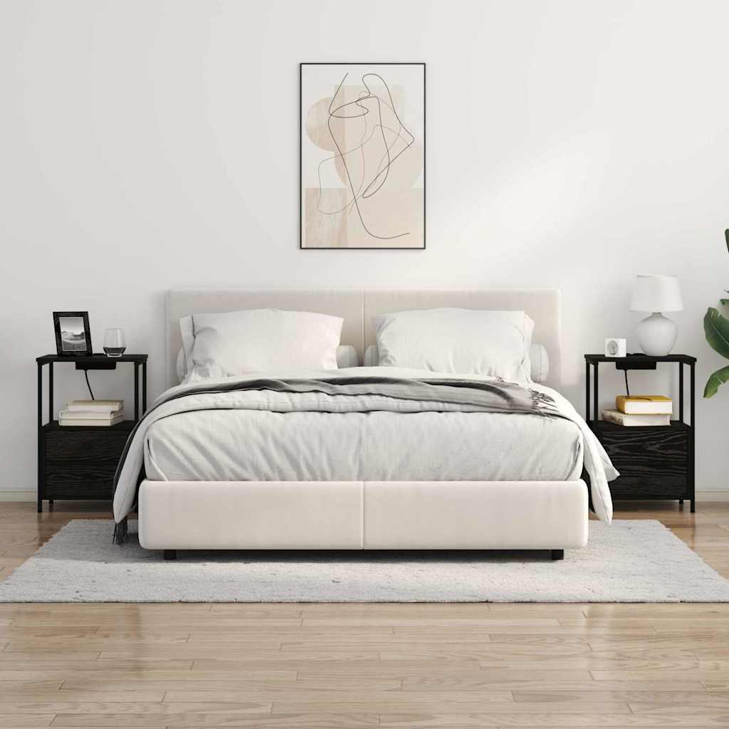 Armadio da Notte Rovere Nero 40 x 31 x 60 cm Legno multistrato