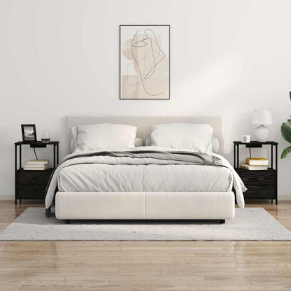 Armadio da Notte Rovere Nero 40 x 31 x 60 cm Legno multistrato