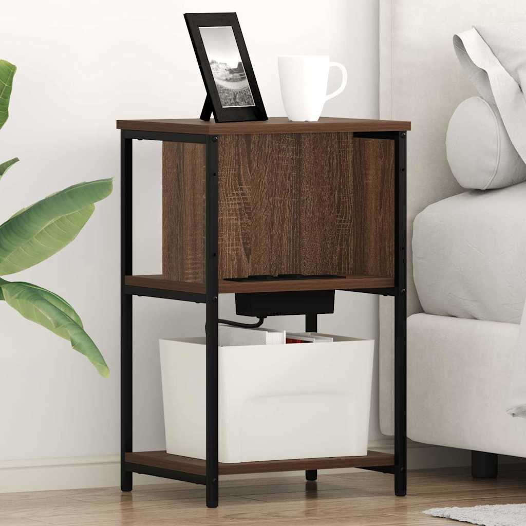 Armadio da Notte 2 pcs Rovere Marrone 38 x 31 x 61 cm | homemem39