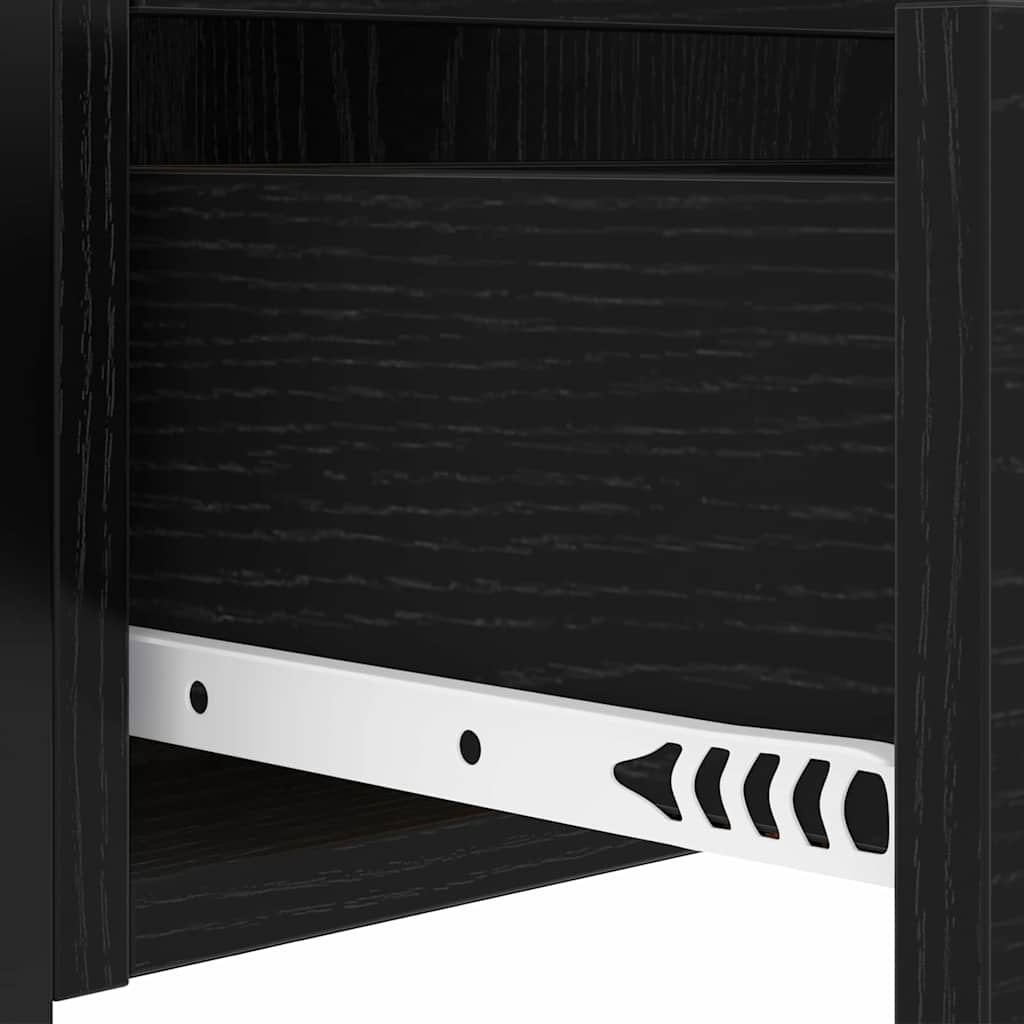 Armadio da Notte Rovere Nero 40 x 31 x 60 cm Legno multistrato