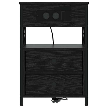 Armadio da Notte Rovere Nero 40 x 31 x 60 cm Legno multistrato | homemem39