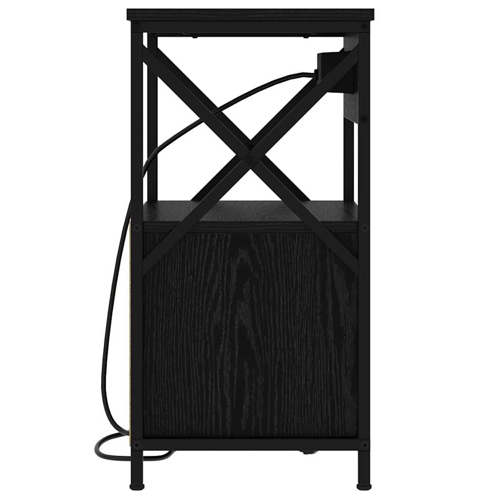Armadio da Notte Rovere Nero 40 x 31 x 60 cm Legno multistrato | homemem39