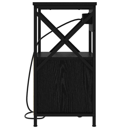 Armadio da Notte Rovere Nero 40 x 31 x 60 cm Legno multistrato