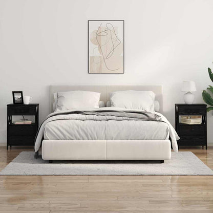 Armadio da Notte con cassetto 2 pcs Rovere Nero 40 x 31 x 60 cm | homemem39
