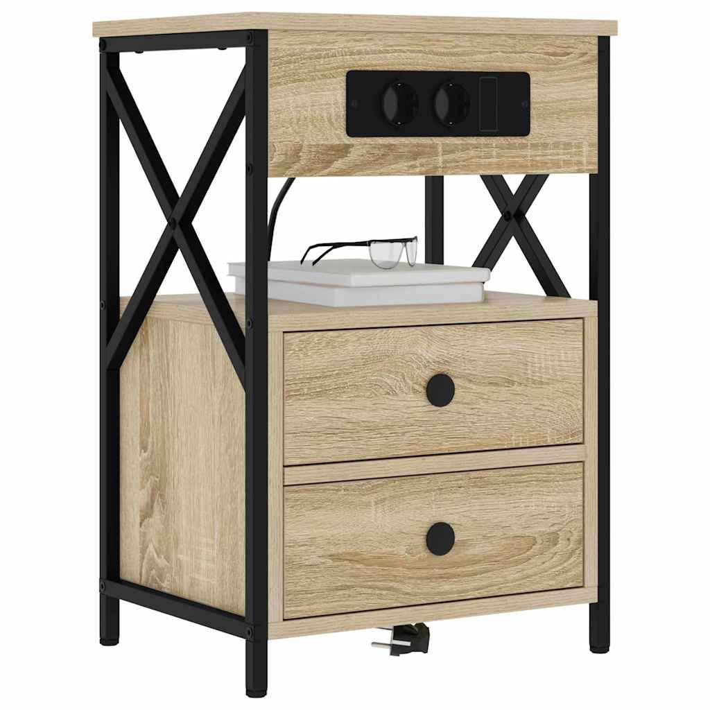 Armadio da Notte 2 pcs Rovere Sonoma 40 x 31 x 60 cm