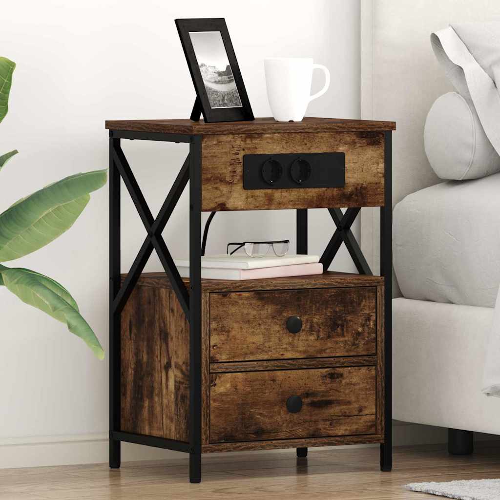 Armadio da Notte Rovere fumé 40 x 31 x 60 cm Legno multistrato