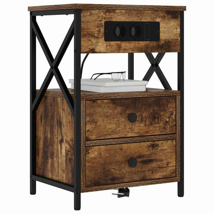 Armadio da Notte Rovere fumé 40 x 31 x 60 cm Legno multistrato