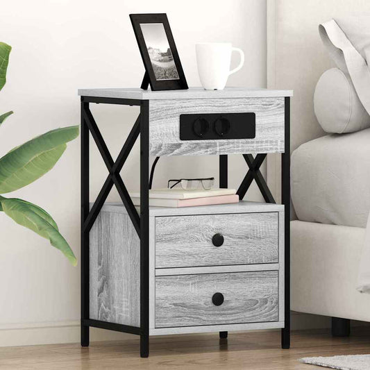Armadio da Notte con cassetto Grigio Sonoma 40 x 31 x 60 cm
