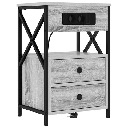 Armadio da Notte con cassetto Grigio Sonoma 40 x 31 x 60 cm | homemem39
